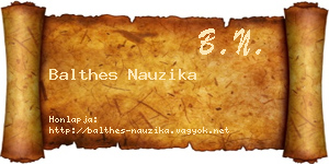 Balthes Nauzika névjegykártya